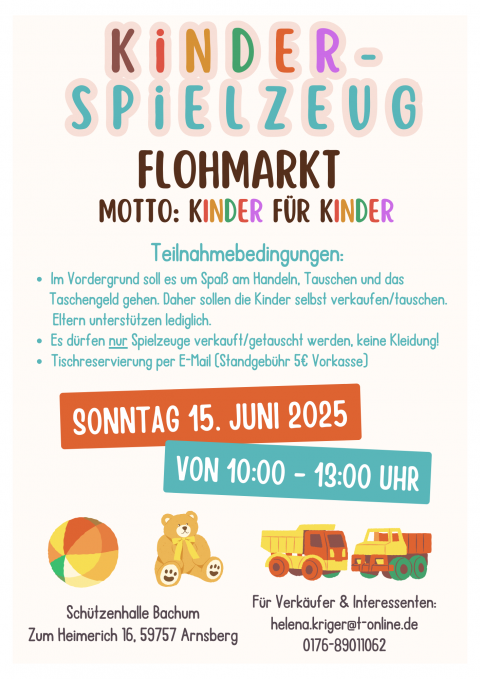 Kinder Spielzeugflohmarkt / Plakat: Helena Kriger